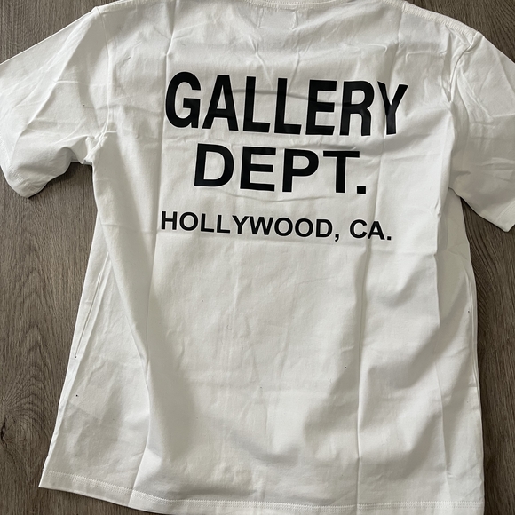 Gallery Dept White Tee with Black Text - Picture 1 of 4